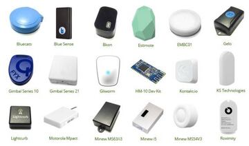 Distintos tipos de &#039;beacons&#039; equipados con Bluetooth