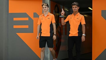 Piastri y Norris, pilotos de McLaren, en Bakú.