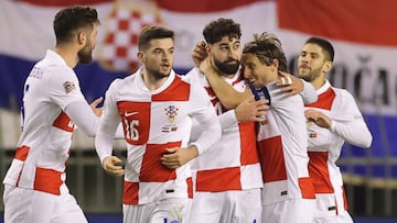 SPLIT, CROATIA - NOVEMBER 18: Josko Gvardiol of Croatia celebrates scoring his team's first goal with teammates during the UEFA Nations League 2024/25 League A Group A1 match between Croatia and Portugal at on November 18, 2024 in Split, Croatia. (Photo by Srdjan Stevanovic - UEFA/UEFA via Getty Images)
PUBLICADA 19/11/24 NA MA20 4COL