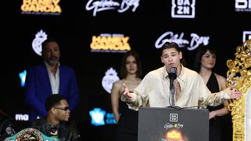 Devin Haney y Ryan García en una de las ruedas de prensa previas a su combate.