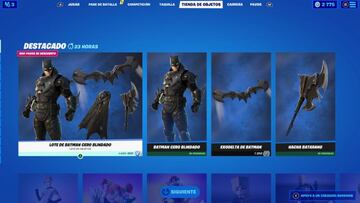 Tanto el skin Batman Cero Blindado como sus accesorios aparecen en la secci&oacute;n &quot;Destacado&quot; de la tienda