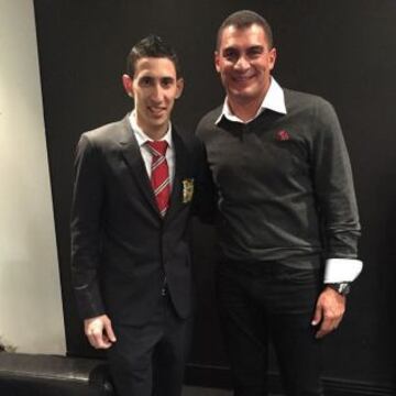 Con Ángel Di María en Old Trafford