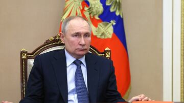 Russian President Vladimir Putin chairs a meeting with members of the Security Council via a video link in Moscow, Russia, March 31, 2023. Sputnik/Alexei Babushkin/Kremlin via REUTERS ATTENTION EDITORS - THIS IMAGE WAS PROVIDED BY A THIRD PARTY.