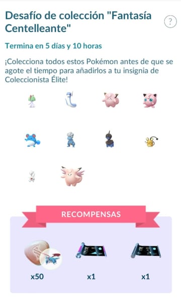 Desaf&iacute;o de Colecci&oacute;n de Fantas&iacute;a Centelleante en Pok&eacute;mon GO