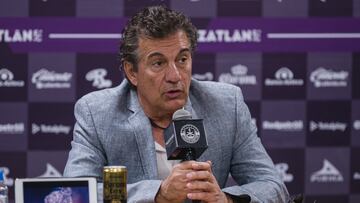 Ruben Omar Romano during the official presentation as the head coach of the Mazatlan FC Team in the Torneo Clausura 2023 of the Liga BBVA MX, at El Kraken Stadium, on February 7, 2023.
<br><br>
Ruben Omar Romano durante la presentacion oficial como nuevo Director Tecnico del Equipo Mazatlan FC en el Torneo Clausura 2023 de la Liga BBVA MX, en el Estadio el Kraken, el 07 de Febrero de 2023.