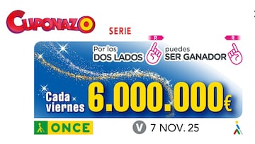 Cuponazo de la ONCE: comprobar los resultados del sorteo hoy, viernes 7 de noviembre