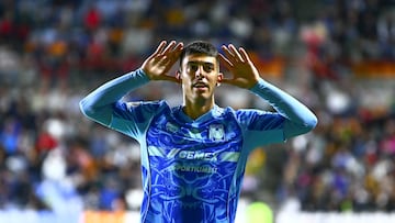 Juan Brunetta celebrates his goal 1-1 of Tigres during the 14th round match between Pachuca vs Tigres UANL as part of the Liga BBVA MX, Torneo Apertura 2025 at Hidalgo Stadium, on October 22, 2025 in Pachuca, Hidalgo, Mexico.