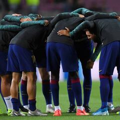 Primera vez que juegan juntos Messi, Griezmann y Dembélé