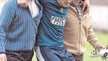 <b>LA IMAGEN LO DICE TODO. </b>Kovacevic se rompió el tendón de Aquiles en Zubieta.