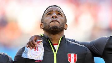 SARANSK, RUSSIA - JUNE 16:  Jefferson Farfan of Peru looks on prior to the 2018 FIFA World Cup Russia group C match between Peru and Denmark at Mordovia Arena on June 16, 2018 in Saransk, Russia.  (Photo by Elsa/Getty Images)