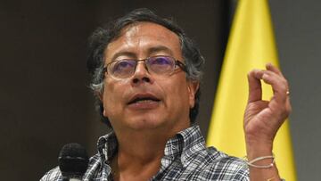 Colombia's President Gustavo Petro delivers a speech during the instalation of the Unified Command Site for life in Buenaventura, Colombia, on September 6, 2022. - New left-wing President Gustavo Petro arrived to Buenaventura on Tuesday to implement his "total peace" policy aimed at negotiating with, rather than crushing, criminal groups. (Photo by JOAQUIN SARMIENTO / AFP) (Photo by JOAQUIN SARMIENTO/AFP via Getty Images)