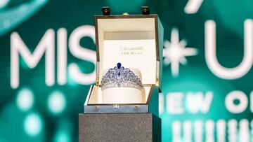 NEW ORLEANS, LOUISIANA - JANUARY 12: A general view of the Miss Universe titleholder crown "Force for Good" during the crown unveiling press conference at the New Orleans Morial Convention Center on January 12, 2023 in New Orleans, Louisiana. (Photo by Josh Brasted/Getty Images)