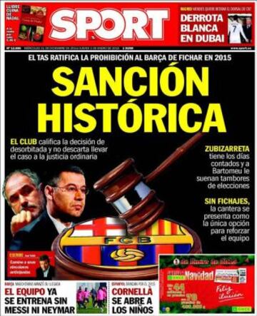 Portadas de la prensa deportiva