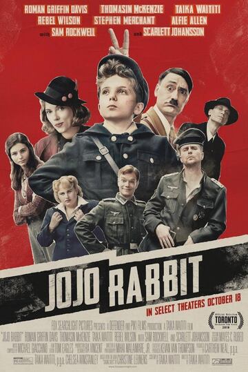 Jojo Rabbit es una película de humor negroescrita y dirigida por Taika Waititi, cuyo guion está basado en el libro Caging Skies de Christine Leunens. El filme cuenta con las interpretaciones de Roman Griffin Davis, Thomasin McKenzie, Taika Waititi, Rebel Wilson, Stephen Merchant, Alfie Allen, Sam Rockwell y Scarlett Johansson. Se estrena el 24 de enero en nuestro país.