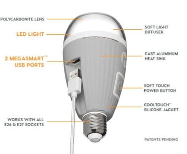 Powerbulb, la bombilla que carga tu smartphone además de dar luz