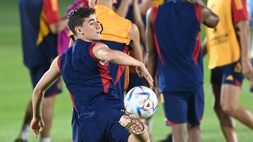 Gavi, durante una sesión de entrenamiento.