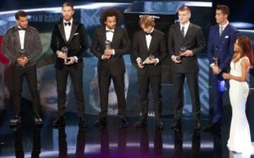 Dani Alves, Sergio Ramos, Marcelo, Modric, Kroos y Cristiano Ronaldo.