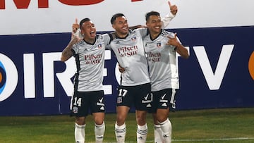 Futbol, Colo Colo vs Palestino.
Campeonato Copa Chile 2021.
El jugador de Colo Colo Martin Rodriguez, celebra su gol contra Palestino durante el partido por los cuartos de final de Copa Chile realizado en el estadio Monumental.
Santiago, Chile.
11/07/2021
Marcelo Hernandez/Photosport
Football, Colo Colo vs Palestino.
Copa Chile Championship 2021.
Colo Colo's player Martin Rodriguez celebrates his goal against Palestino during quarter finals of Copa Chile Championship at Monumental stadium in Santiago, Chile.
07/11/2021
Marcelo Hernandez/Photosport
