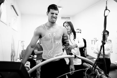 Carlos Alcaraz tras participar en una prueba de VO2 Max.