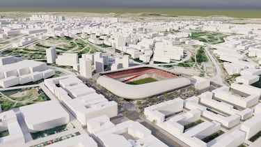 El proyecto del nuevo estadio de Vallecas propone un recinto moderno y funcional sin renunciar al barrio. Las imágenes muestran cómo la reorientación y el rediseño permitirían integrar el campo en el mismo corazón urbano que siempre lo ha acogido.