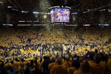 El Oracle celebra el pase a las Finales de la NBA.