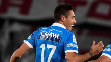 Henry Rojas celebrando el gol con Millonarios en la final ante Santa Fe que significó la estrella 15 para el azul