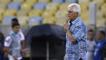 Julio Comesa&ntilde;a durante el partido de ida de la semifinal de Copa Sudamericana entre Junior y Flamengo en el Maracan&aacute;.