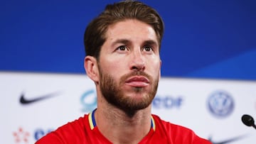 Sergio Ramos, en la conferencia de prensa.