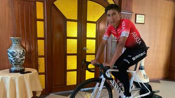 Nairo Quintana, durante una sesión de rodillo.