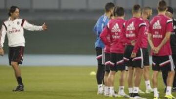 Inzaghi vio el entrenamiento del Madrid en el Nad Al Sheba