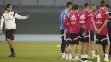 Inzaghi vio el entrenamiento del Madrid en el Nad Al Sheba