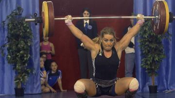 La doble campeona de Europa en la categoría de 75 kilos Lidia Valentín durante su participación en la quinta edición del Torneo de Cacabelos.