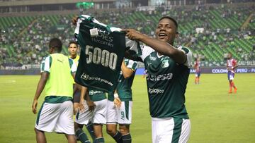 Dany Rosero anotó el gol 5000 en la historia del Deportivo Cali en el torneo colombiano.