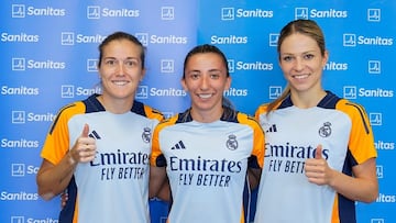 Angeldahl, Shei García y Leupolz, pasando el reconocimiento médico con el Real Madrid.