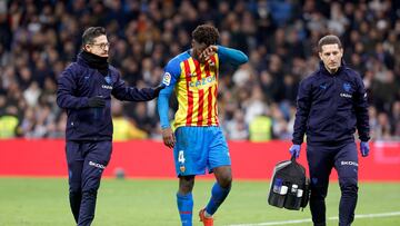 02/02/23 PARTIDO PRIMERA DIVISION 
REAL MADRID - VALENCIA 
GOLPE LESION YUNUS MUSAH 