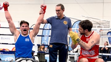 Marcelo Moreno Cruz y David Escalada Segura, los protagonistas del combate de boxeo en silla de ruedas.