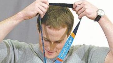 <b>VUELVE A COLGÁRSELA. </b>Paul Hamm, en la rueda de prensa de ayer.