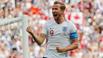 Harry Kane, celebrando uno de sus goles en el Mundial Rusia