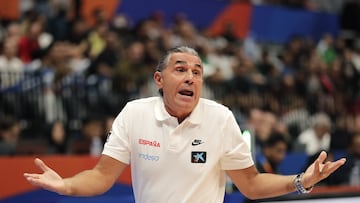 Sergio Scariolo, seleccionador de Espa?a, ante Brasil en el Mundial 2023.