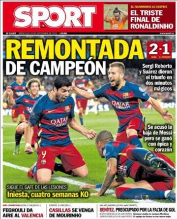 Portadas de la prensa deportiva