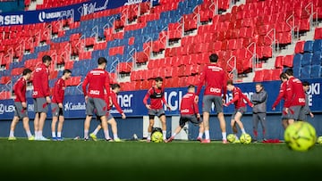 Entrenamiento de Osasuna en El Sadar.
