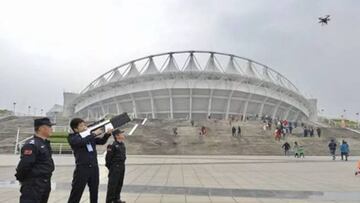 Tiro al dron por la seguridad en los estadios de China