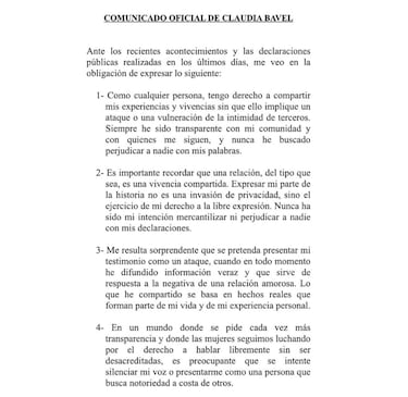 Claudia Bavel responde a Iker Casillas: Tengo derecho a compartir mis experiencias