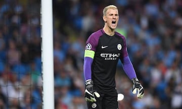 Joe Hart con el Manchester City.