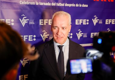 Pablo Sánchez, presidente do Levante, em evento do futebol valenciano após tragédia