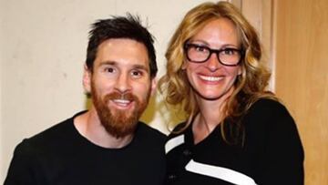 Julia Roberts tambi&eacute;n quiso conocer a Lionel Messi tras el cl&aacute;sico.