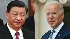 El presidente de China Xi Jinping y el presidente de Estados Unidos Joe Biden.