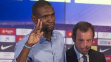 Abidal, el d&iacute;a de su marcha del Bar&ccedil;a.