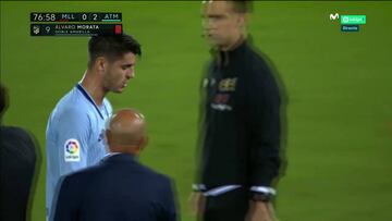 Morata, en el momento de su expulsión.
