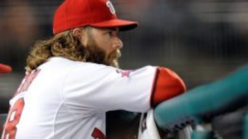 El outfielder Jayson Werth durante el partido que enfrent&oacute; a Washington Nationals contra Arizona Diamondbacks.